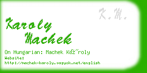 karoly machek business card